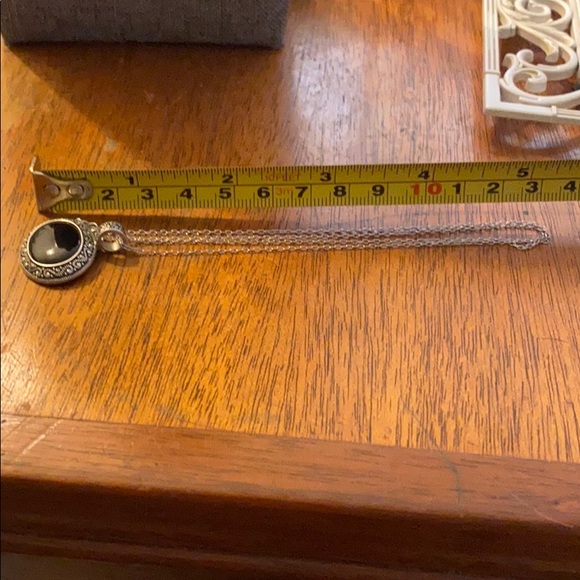 S s black onyx’s end Marcasites stone necklace - Picture 5 of 5